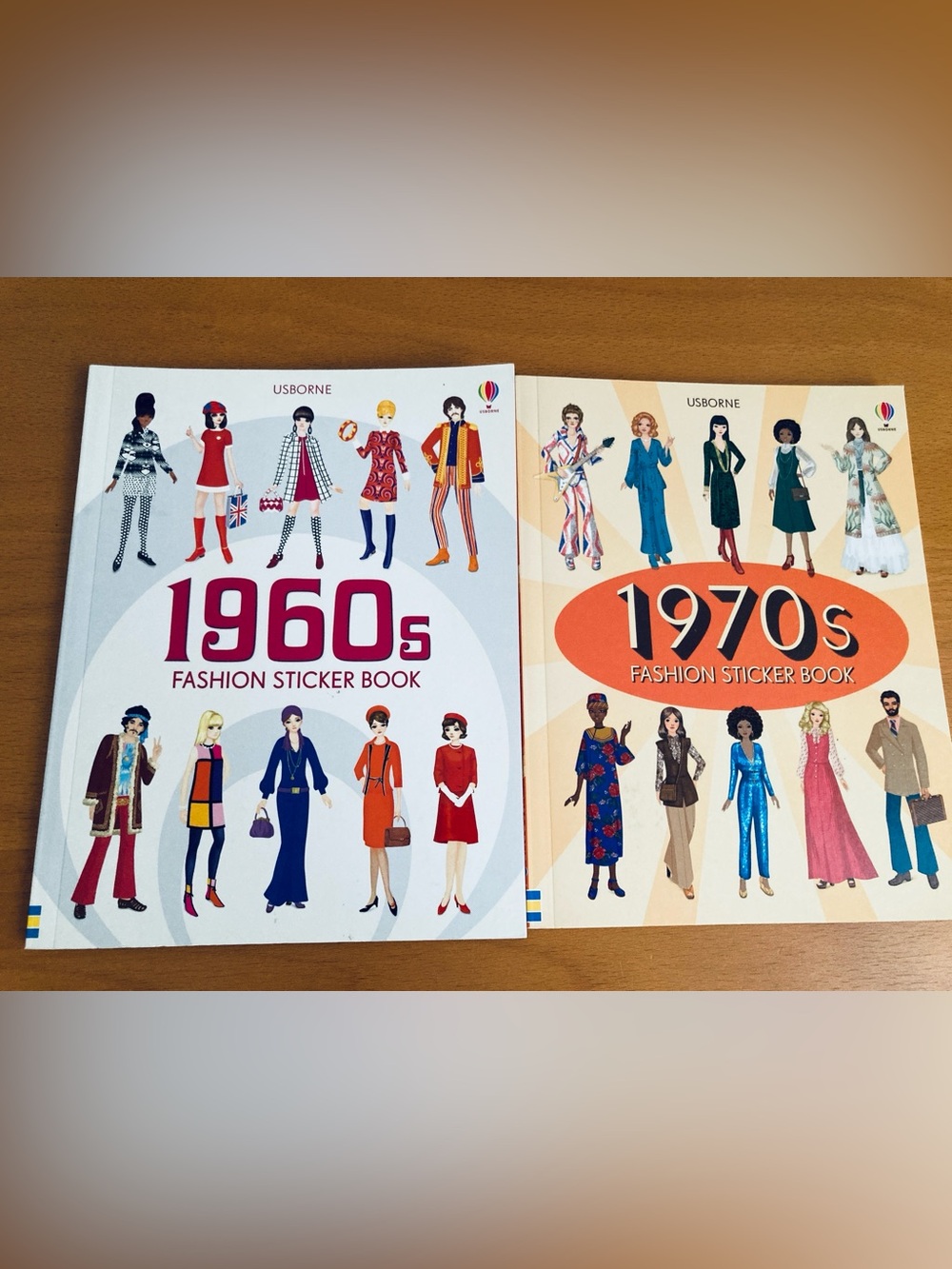Born 1960s Fashion Sticker Book — White, Red, Blue, Orange